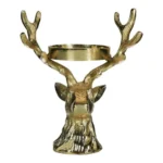 Candeliere dorato con cervo – Decorazione elegante stile chalet - immagine 3