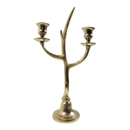 Candle Holder antler gold