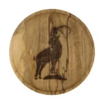 Plate Round with Ibex Print Mango Wood
