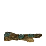 Root teak wood con vetro 47×20×10 cm – complemento d’arredo rustico chic