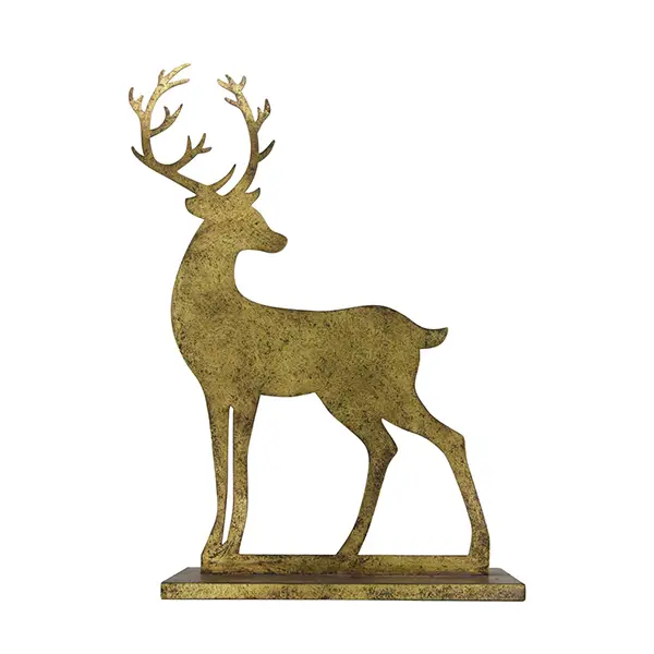 Statua decorativa cervo in metallo – stile chalet Statua decorativa a forma di cervo in metallo 76 cm