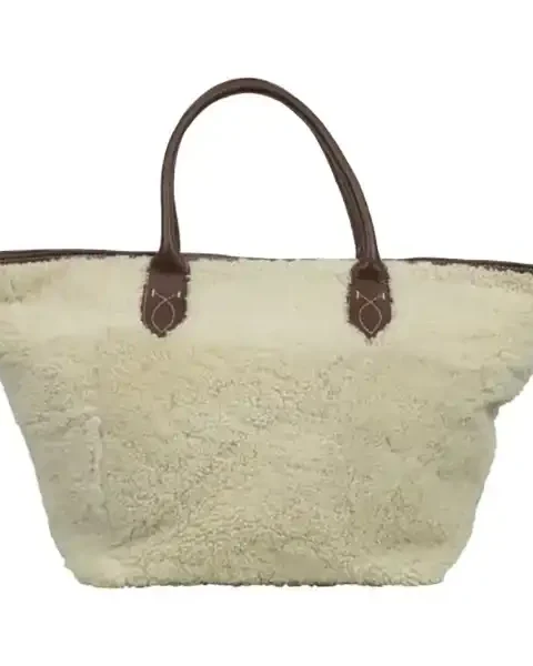 Borsa shopper bianca con pecora ricamata – OVIS ARIES