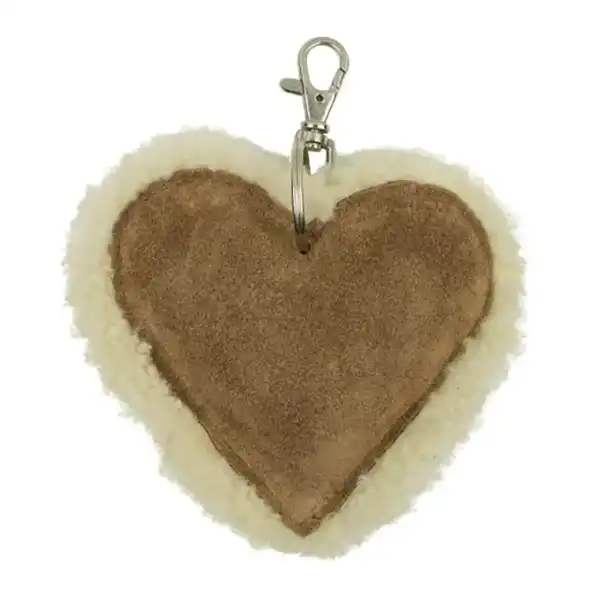 Portachiavi BOS TAURUS 10 cm bianco a cuore Portachiavi cuore bianco in pelle – BOS TAURUS