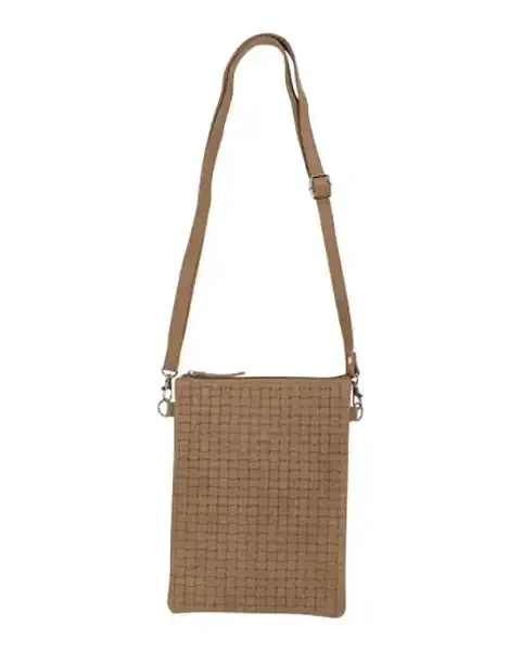 Borsa a tracolla intrecciata verticale marrone – BOS TAURUS