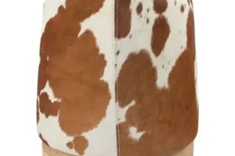 Pouf tondo effetto pelle di mucca – BOS TAURUS